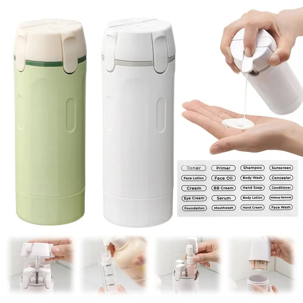 4-In-1 Portable Travel Refillable Bottles Set Cosmetics and Toiletries Containers for Shampoo Body Wash - Travel Storage Bottles
