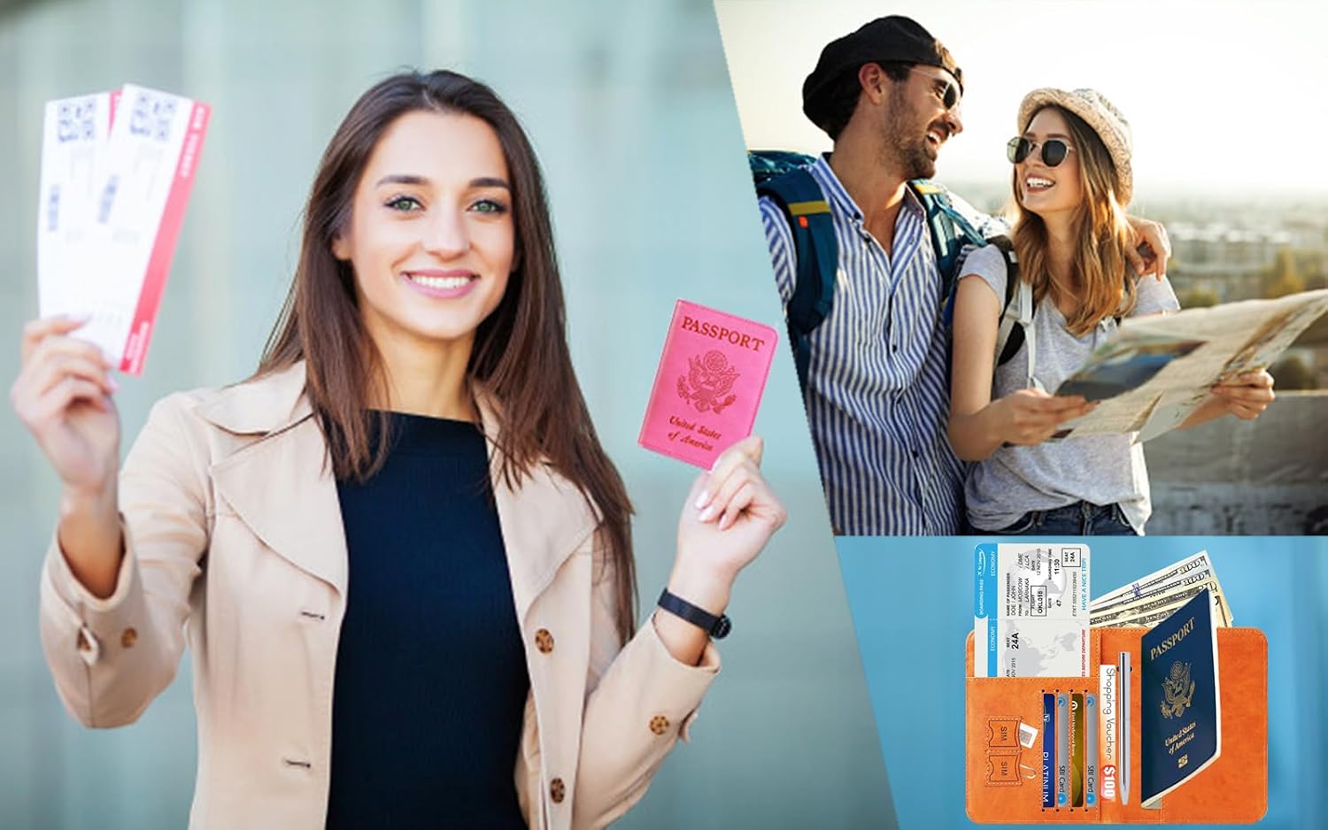 Passport Holder, Travel Essentials, Passport Cover, RFID Travel Wallet