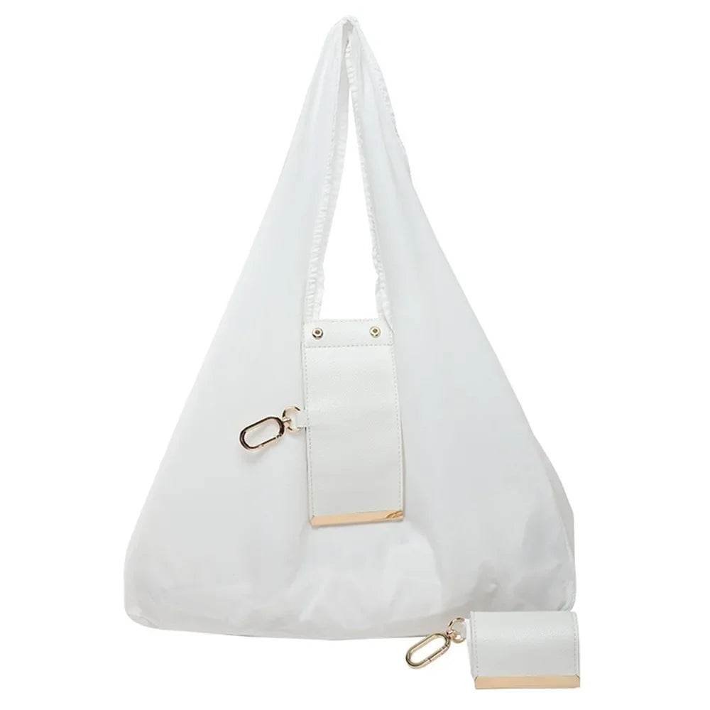 New Mini Keychain Tote Bag Foldable with Key Ring Shopping Bag Expandable Reusable Supermarket Eco-Friendly Bag for Travel