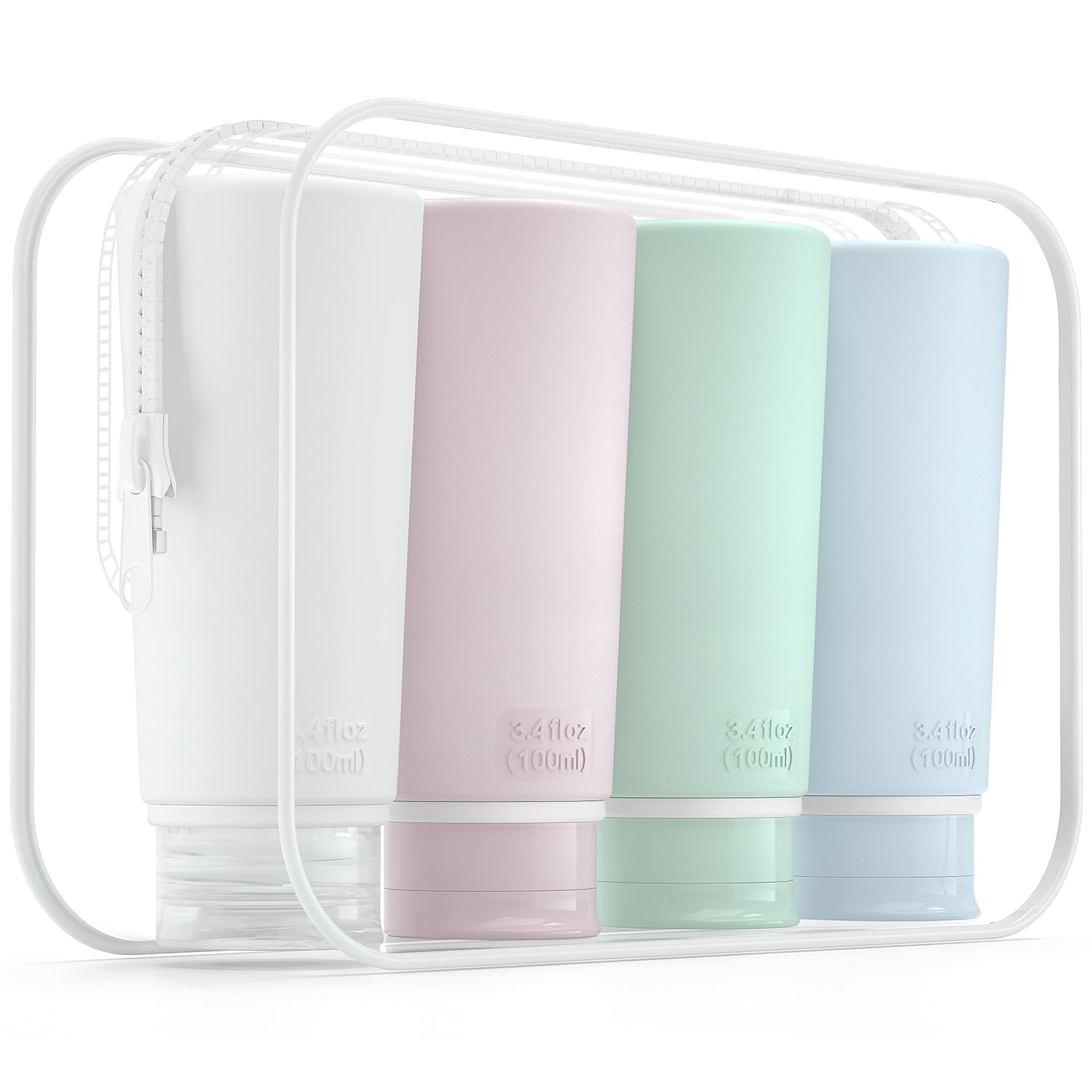Taketoday Travel Bottles for Toiletries 3.4Oz 4 Pack, TSA Leak Proof