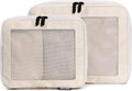Compression Packing Cubes for Travel, 2-Pack, Beige