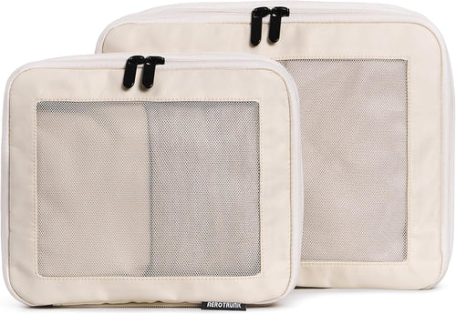 Compression Packing Cubes for Travel, 2-Pack, Beige