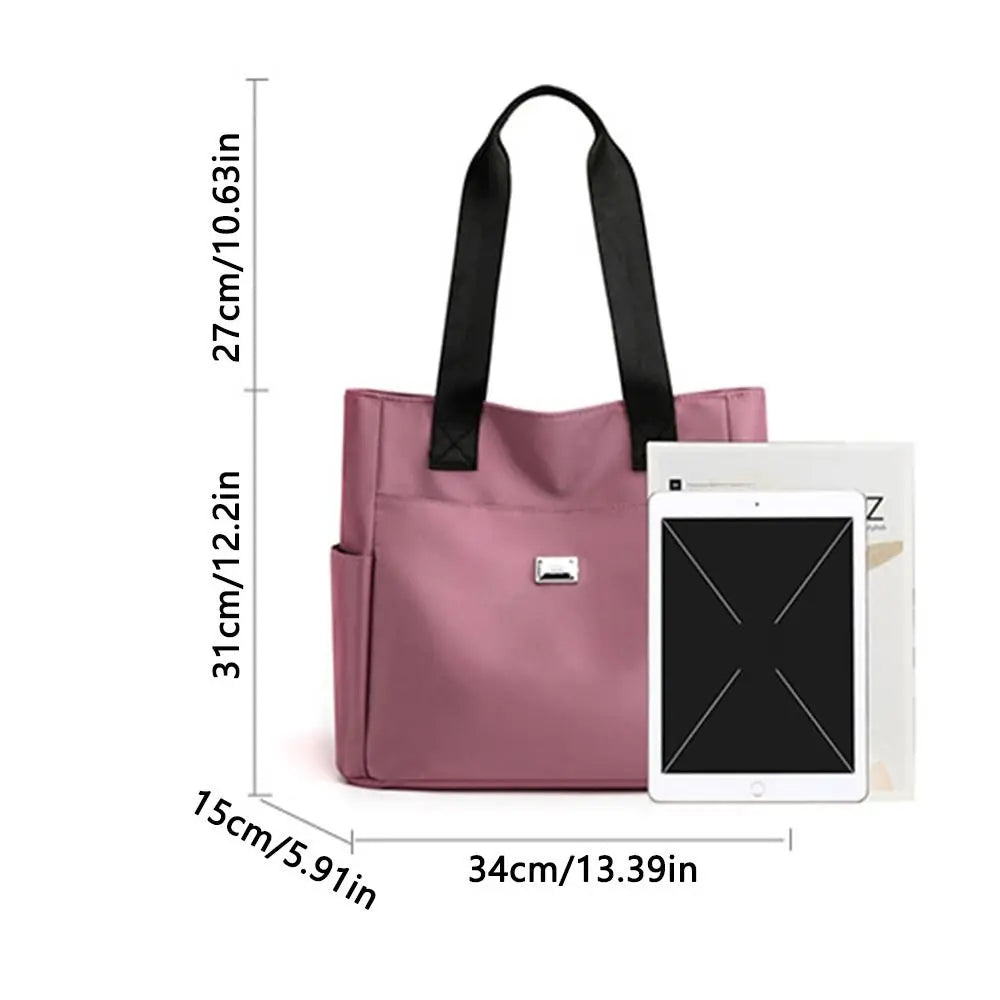Large Capacity Handbag Shoulder Bag Lightweight Waterproof Nylon Shoulder Bag Tote Bag