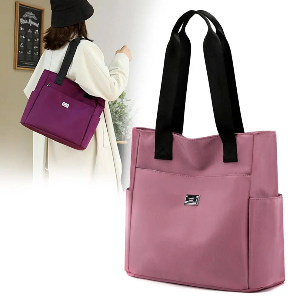 Large Capacity Handbag Shoulder Bag Lightweight Waterproof Nylon Shoulder Bag Tote Bag