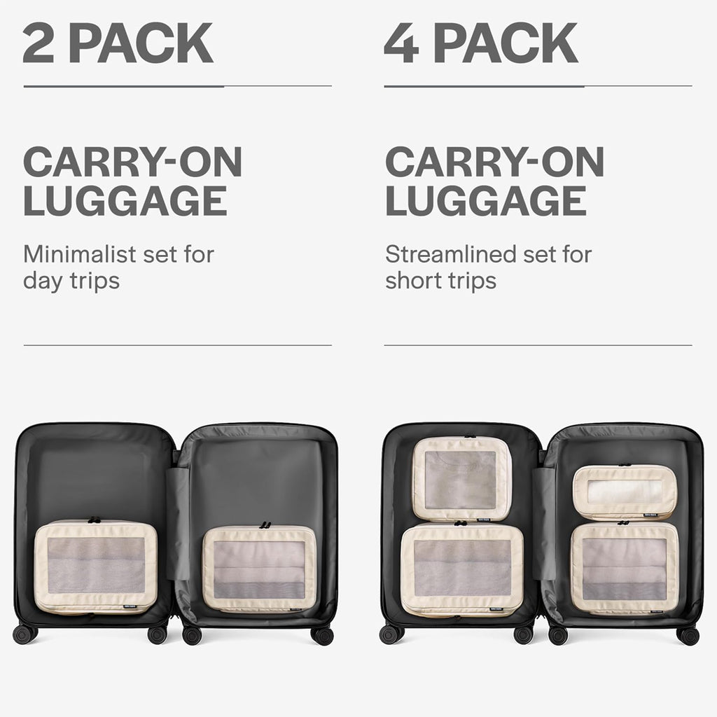 Compression Packing Cubes for Travel, 2-Pack, Beige