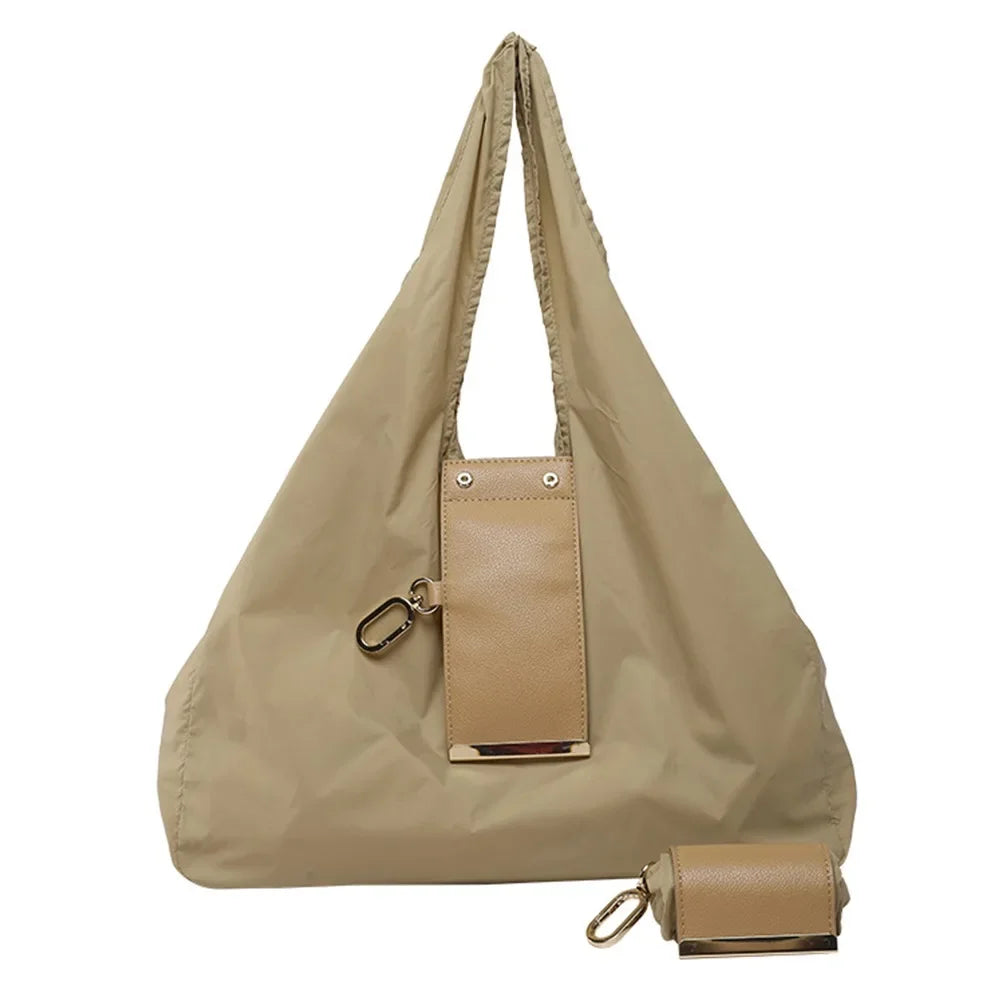New Mini Keychain Tote Bag Foldable with Key Ring Shopping Bag Expandable Reusable Supermarket Eco-Friendly Bag for Travel